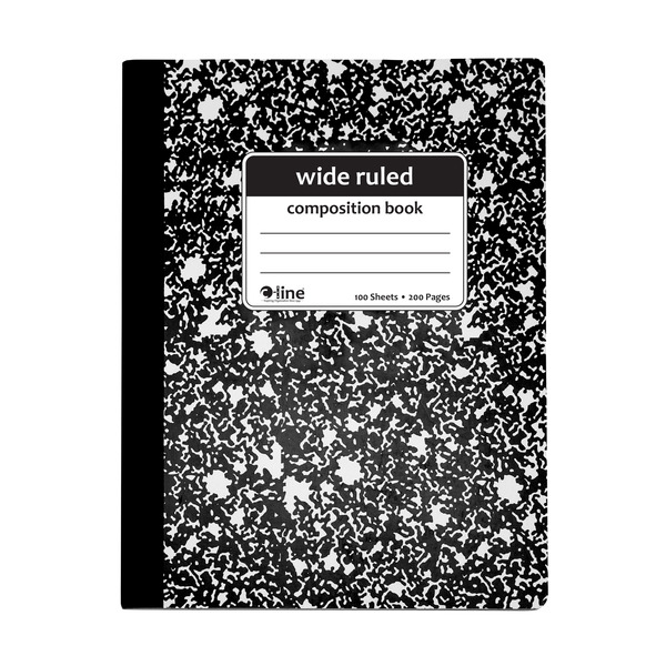 C-Line Products Composition Notebook, Wide Ruled, Black Marble, PK12 22024-CT